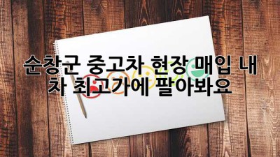 순창군 중고차 현장 매입: 내 차, 최고가에 팔아봐요!